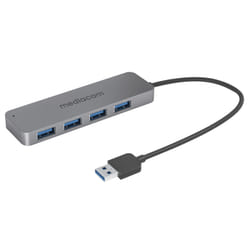 Mediacom MD-U102 hub di interfaccia USB 3.2 Gen 1 (3.1 Gen 1) Type-A 5000 Mbit/s Alluminio