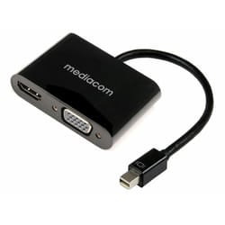 Mediacom MD-M200 cavo e adattatore video Mini DisplayPort HDMI + VGA (D-Sub) Nero