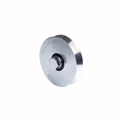 RUOTE RUOTA COMUNELLO PER CANCELLI CON BULLONE ART. 300V ÃMM.60 - Portata kg.100 In acciaio tornito e zincato, con gola a pro ...