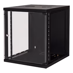 LINK ARMADIO RACK 19" 12 UNITA' DA MURO (A)620X (L)540 X PROFONDITA' 600 MM. COLORE NERO PORTA VETRO - Vista aggiuntiva 2