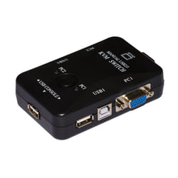 LINK Switch Kvm Manuale Per 2 Pc Usb/Vga Con 1 Mouse, 1 Tastiera Usb E 1 Monitor Vga Con Cavi Inclusi