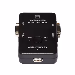 LINK Switch Kvm Manuale Per 2 Pc Usb/Vga Con 1 Mouse, 1 Tastiera Usb E 1 Monitor Vga Con Cavi Inclusi - Vista aggiuntiva 3