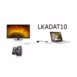 Link Accessori LKADAT10 cavo e adattatore video 0,15 m HDMI + 3.5mm VGA (D-Sub) + 3.5mm Nero - Vista aggiuntiva 5