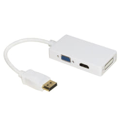 Link Accessori LKADAT21 cavo e adattatore video DisplayPort DVI-I + VGA (D-Sub) + HDMI Bianco