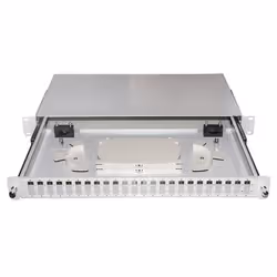 LINK Cassetto Fibra Ottica 24 Porte Per Adattatori Sc Duplex 1 Unita' Per Installazione 19" Grigio Con Binari Telescopici - Vista aggiuntiva 3