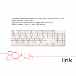 LINK Tastiera Italiana 105 Tasti Colore Bianco Connettore Usb - Vista aggiuntiva 3