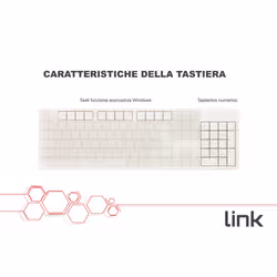 LINK Tastiera Italiana 105 Tasti Colore Bianco Connettore Usb - Vista aggiuntiva 6