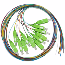 Set 12 cavi pigtail fibra ottica colorati - connettori sc apc - singlemode 9/125 - os2 simplex - 12Pz - 2 mt