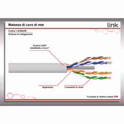 LINK Cavo Solido Utp Per Reti Categoria 5E Lszh Awg24 In Rame Matassa Mt 305 Classe Cpr Eca - Vista aggiuntiva 7