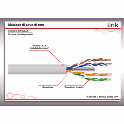 LINK Cavo Solido Utp Per Reti Categoria 6A Lszh Awg23 In Rame Matassa Mt 305 Classe Cpr Eca - Vista aggiuntiva 6