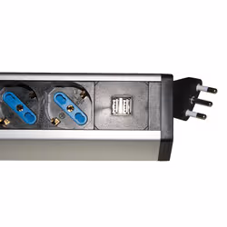 LINK Multipresa Da Tavolo 4 Prese Universali Con 2 Porte Usb E Interruttore Con Coperchio Di Protezione Cavo Mt 1,80 Spina Tripolare Italiana 16A - Vista aggiuntiva 5