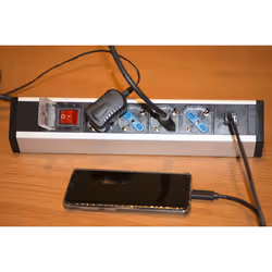 LINK Multipresa Da Tavolo 4 Prese Universali Con 2 Porte Usb E Interruttore Con Coperchio Di Protezione Cavo Mt 1,80 Spina Tripolare Italiana 16A - Vista aggiuntiva 6