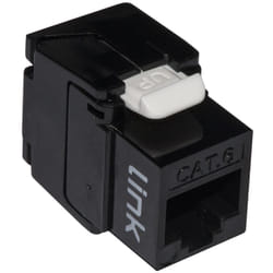 LINK Presa Rete Keystone Jack Rj45 Categoria 6 Utp Tooless Colore Nero 180° Contatti Dorati 50 Micron