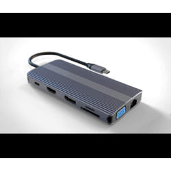 LINK Docking Station Usb-C Con 12 Porte Usb, Hdmi, Dp, Vga, Pd, Audio, Gigabit, Card, Per Notebook Tablet E Smartphone