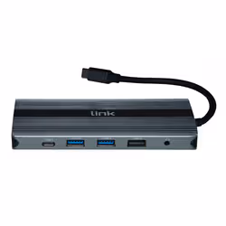 LINK Docking Station Usb-C Con 12 Porte Usb, Hdmi, Dp, Vga, Pd, Audio, Gigabit, Card, Per Notebook Tablet E Smartphone - Vista aggiuntiva 2
