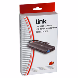 LINK Docking Station Usb-C Con 12 Porte Usb, Hdmi, Dp, Vga, Pd, Audio, Gigabit, Card, Per Notebook Tablet E Smartphone - Vista aggiuntiva 6