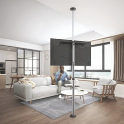 LINK Asta Supporto Per Tv Pavimento-Soffitto Per Monitor 37-70" Con Ripiano