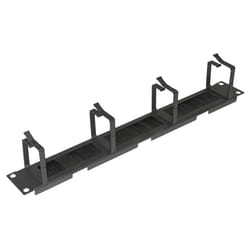 LINK Listello Guidacavi Per Armadi 19" 1 Unita' 4 Anelli Con Foro Passaggio Cavi E Spazzola Antipolvere Colore Nero In Metallo