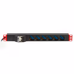 LINK Multipresa Alimentazione Per Rack 19" Con 6 Prese Universali Tripolari/Schuko Magnetotermica Con Staffe Colore Rosso - Vista aggiuntiva 3