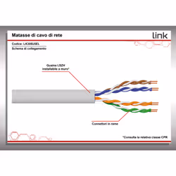 LINK Cavo Solido Utp Per Reti Categoria 5E Lszh In Rame Matassa Mt 305 Classe Cpr Eca Bianco - Vista aggiuntiva 7