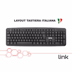 LINK Tastiera Italiana Usb 108 Tasti Colore Nero In Ecoplastica - Vista aggiuntiva 6