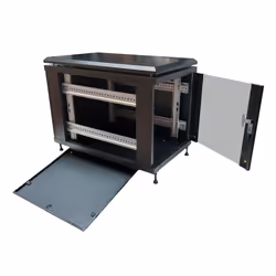 LINK ARMADIO RACK 19" 12 UNITA' (A)700X (L)600 X PROFONDITA' 800 MM. COLORE NERO PORTA VETRO - Vista aggiuntiva 2