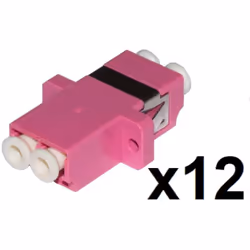 Confezione 12 adattatori fibra ottica lc/lc multimode duplex om4 - 12pz