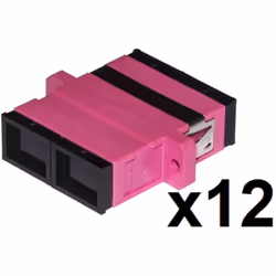 Confezione 12 adattatori fibra ottica sc/sc multimode duplex om4 - 12pz