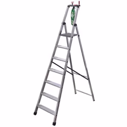 scala di sicurezza in alluminio costruita secondo le normative europee EN131, DLgs 81/08, portata max Kg.150 - pedana a getto ...