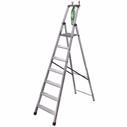 scala di sicurezza in alluminio costruita secondo le normative europee EN131, DLgs 81/08, portata max Kg.150 - pedana a getto ...