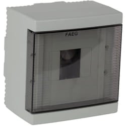 Faeg - Centralino da parete 4 moduli grigio ral 7035 con porta trasparente fumé 140 x 180 x 100 IP40 FG14404