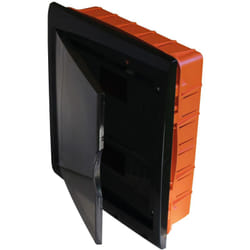 Faeg - Centralino da incasso 24 moduli con cornice nera e portello fumè 315x365x80mm IP40 FG14724