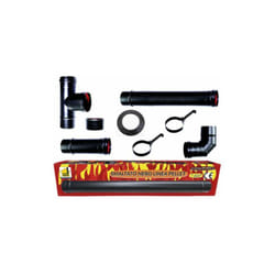 Kit eco tubi canna fumaria stufa pellet dn 80 tubo acciaio smaltato nero ce