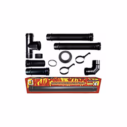 Kit stufa a pellet, tubi 80 mm Tubo in acciaio nero smaltato, resistenti 600°. CE Made in Italy. Canna fumaria porcellanata.  ...