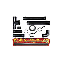 kit LUX tubi canna fumaria stufa pellet DN 80 tubo acciaio smaltato nero CE