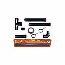 Kit stufa a pellet tubi 80 mm tubo in acciaio nero smaltato, resistenti 600 °. CE Made in Italy. Canna fumaria porcellanata.  ...