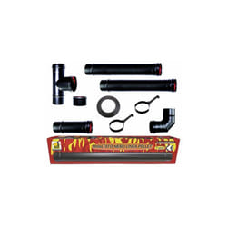 Kit MD0 tubi canna fumaria stufa pellet dn 80 tubo acciaio smaltato nero ce