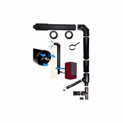 kit aspirazione e scarico coassiale per stufa a pellet Kit facciata MBM 100/150 per configurazione orizzontale concentrica co ...