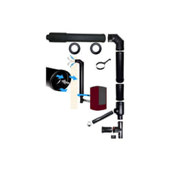 Kit tubi canna fumaria stufa pellet coassiale dn 100 150 scarico fumi aspirazione aria made in Italy