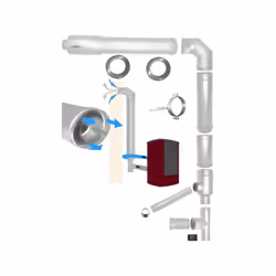 kit aspirazione e scarico coassiale per stufa a pellet Kit facciata MBM 80/130 in acciaio inox 316 per configurazione orizzon ...