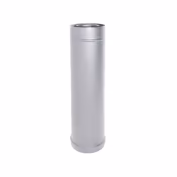 Tubo coassiale INOX elemento diritto L 1 mt diametro 80/130 CE in acciaio 316 per stufa pellet. Made in Italy. Canna fumaria  ...