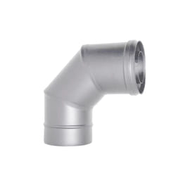 Canna fumaria tubo coassiale inox curva 90 d. 80/130 inox ce stufa pellet Made in Italy