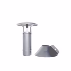 Tubo coassiale INOX terminale verticale diametro 80/130 CE in acciaio 316 per stufa pellet. Made in Italy. Canna fumaria coas ...