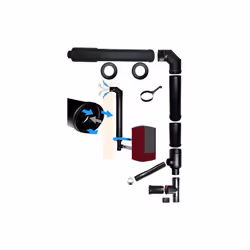 kit aspirazione e scarico coassiale per stufa a pellet Kit facciata MBM 80/125 per configurazione orizzontale concentrica coa ...