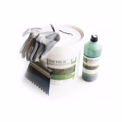 Kit colla per prato sintetico 10 kg, con guanti e spatola dentata per l'applicazione. Adesivo poliuretanico a due componenti, ...