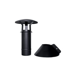 Canna fumaria tubo coassiale nero d. 80/125 terminale verticale in acciaio 316 per stufa pellet ce Made in Italy uni 1856/2