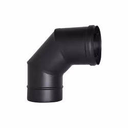 Tubo coassiale nero curva 90 diametro 80/125 CE in acciaio 316 per stufa pellet. Made in Italy. Canna fumaria coassiale a nor ...