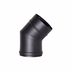 Tubo coassiale nero curva 45 diametro 80/125 CE in acciaio 316 per stufa pellet. Made in Italy. Canna fumaria coassiale a nor ...