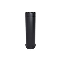 Elemento diritto canna fumaria tubo coassiale nero d. 80/125 1 mt ce in acciaio 316 per stufa pellet Made in Italy uni 1856/2