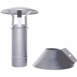 Tubo coassiale INOX terminale verticale diametro 80/125 CE in acciaio 316 per stufa pellet. Made in Italy. Canna fumaria coas ...
